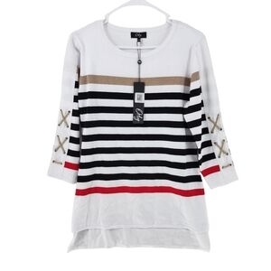 Orly Women's Stripe Long Sleeve Sweater Shirt